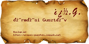 Ürmösi Gusztáv névjegykártya