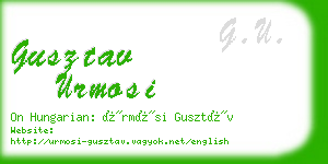 gusztav urmosi business card